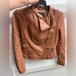 Therapy Faux Leather Short Jacket Sz S Y2K Biker style